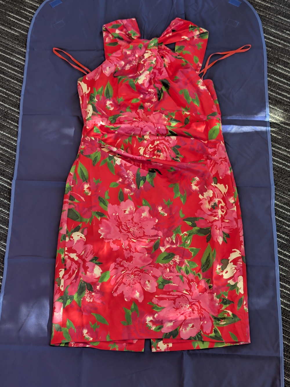Eliza J Floral Red Sleeveless Sheath Dress 12 NWT